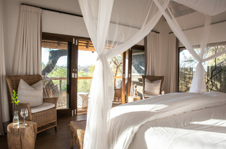 Londolozi Varty Camp Superior Chalet Bedroom and View