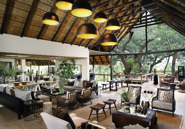 Londolozi Tree Camp Arrival Area and Lounge with Deck