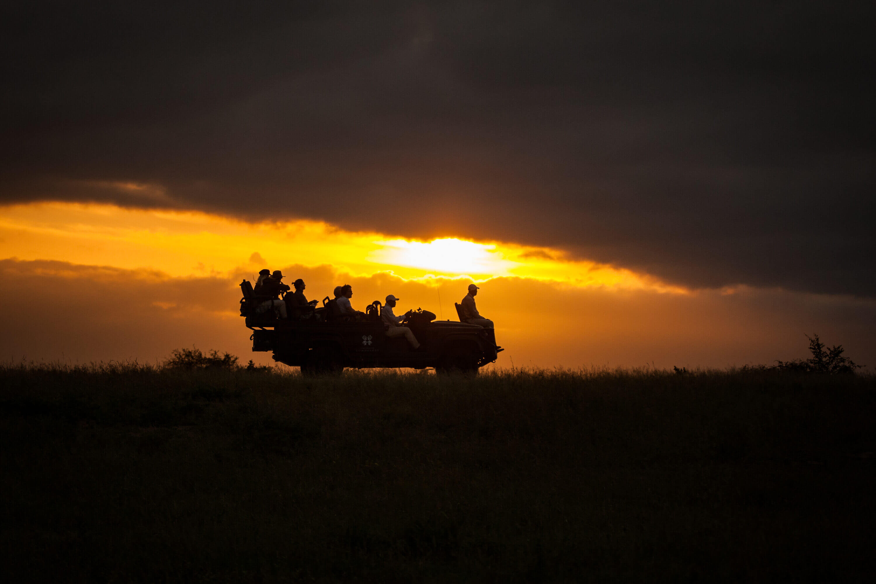 Sunrise on game drive on safari at Londolozi